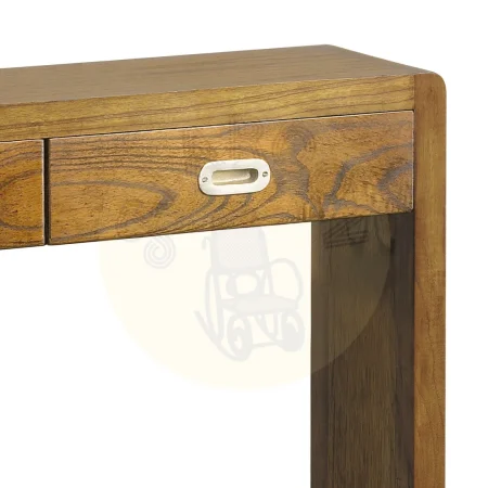 Consola Flash 2 cajones madera de mindi con accesorios de bronce y tiradores plateados hecha a mano 110x76x27cm - Moycor - 301571MYC - foto-secundaria-1