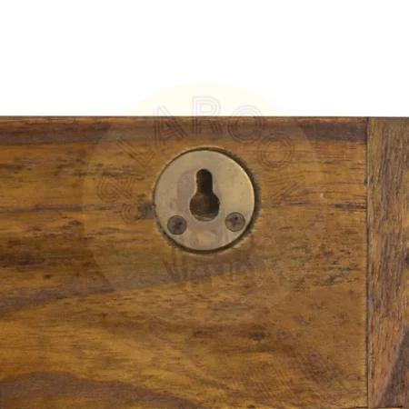 Perchero en madera de mindi con estante superior y 4 colgadores de bronce 70x20x20cm - Moycor - 30159MYC - foto-secundaria-1