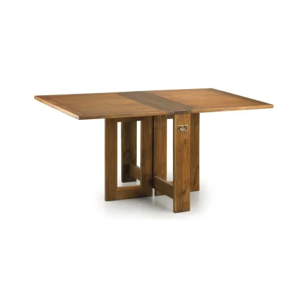 Mesa auxiliar plegable artesanal de mindi con alas abatibles 165x90x78cm - Moycor - 30167MYC - foto-blanco