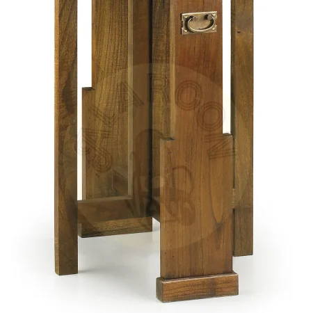Mesa auxiliar Star plegable de 2 alas en madera de mindi con accesorios de bronce hecha a mano 90x78x50cm - Moycor - 30177MYC - foto-secundaria-3