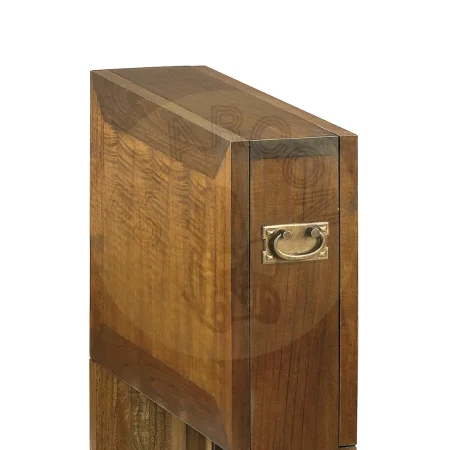 Mesa auxiliar Star plegable de 2 alas en madera de mindi con accesorios de bronce hecha a mano 90x78x50cm - Moycor - 30177MYC - foto-secundaria-4