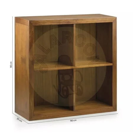 Estante Combi en madera de mindi 4 huecos 90x35x90cm - Moycor - 301902MYC - foto-medidas