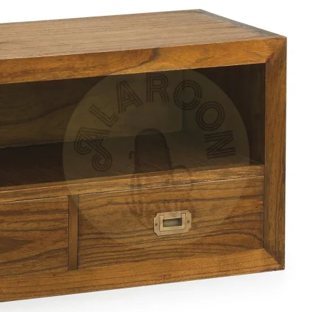 Mueble TV Combi en mindi con 2 cajones y 1 hueco accesorios de bronce y patas incluidas 90x35x45cm - Moycor - 301904MYC - foto-secundaria-2