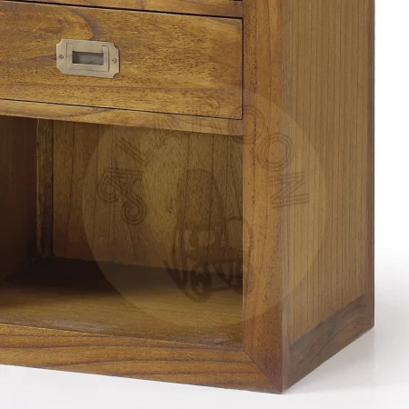 Vitrina auxiliar Combi en mindi con 2 cajones 1 puerta 4 estantes y tiradores de bronce 90x35x90cm - Moycor - 301911IMYC - foto-secundaria-2