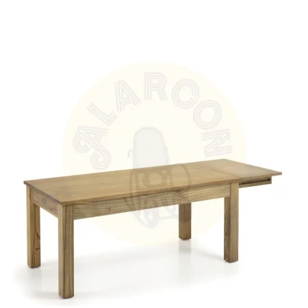 Mesa de comedor en mindi con 2 extensiones y cajón tiradores plata accesorios bronce 280x90x80cm - Moycor - 302007MYC - foto-secundaria-1