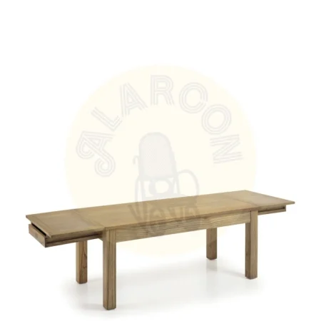 Mesa de comedor en mindi con 2 extensiones y cajón tiradores plata accesorios bronce 280x90x80cm - Moycor - 302007MYC - foto-secundaria-2