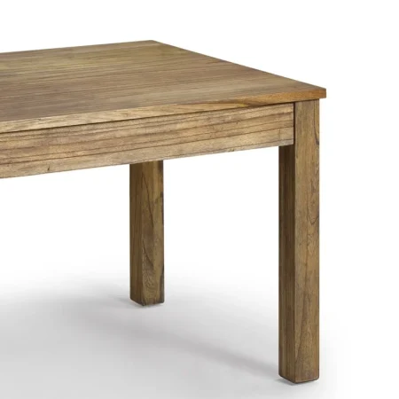 Mesa de comedor en madera de mindi con 2 cajones accesorios en bronce y tiradores plata 150x90x78cm - Moycor - 302022MYC - foto-blanco