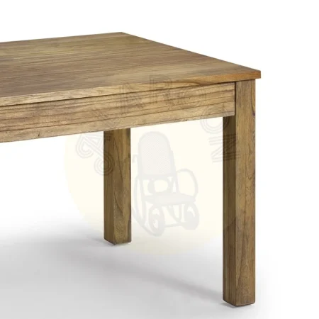 Mesa de comedor en madera de mindi con 2 cajones accesorios en bronce y tiradores plata 150x90x78cm - Moycor - 302022MYC - foto-secundaria-1