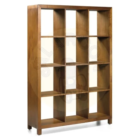 Librería artesanal en mindi 12 compartimientos con 4 patas 135x35x180cm - Moycor - 30287MYC - foto-secundaria-3
