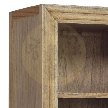 Librería estrecha en madera de mindi con accesorios de bronce y tiradores plateados 55x40x190cm - Moycor - 303041MYC - foto-secundaria-2
