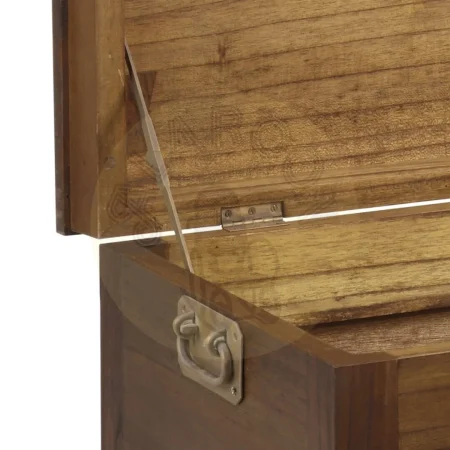 Baúl de madera maciza de mindi con 2 cajones y gran capacidad con accesorios de bronce 90x45x50cm - Moycor - 30307MYC - foto-secundaria-1