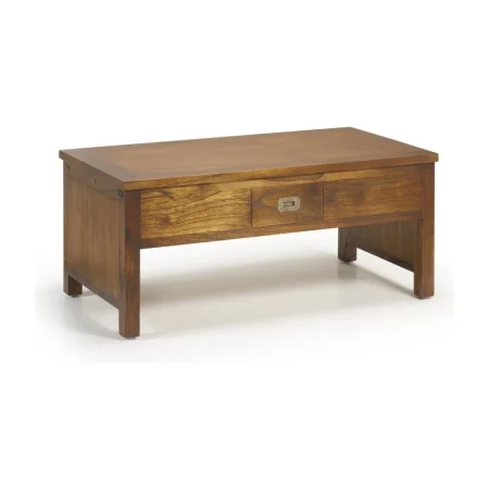 Mesa de centro con tapa elevable en madera de mindi con dos cajones y accesorios de bronce 110x56x45cm - Moycor - 30318MYC - foto-blanco