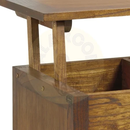 Mesa de centro con tapa elevable en madera de mindi con dos cajones y accesorios de bronce 110x56x45cm - Moycor - 30318MYC - foto-secundaria-2
