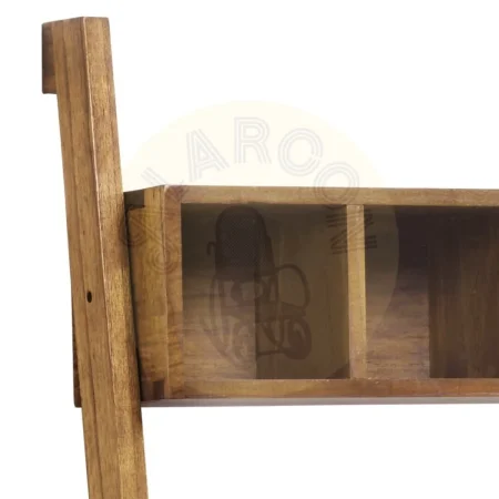 Estantería escalera en mindi con 2 cajones y accesorios de bronce 65x38x190cm - Moycor - 303241MYC - foto-secundaria-1