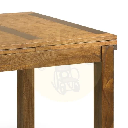Mesa de comedor extensible Star madera de mindi con dos extensiones y accesorios de bronce 95x95x78cm - Moycor - 304110MYC - foto-secundaria-2