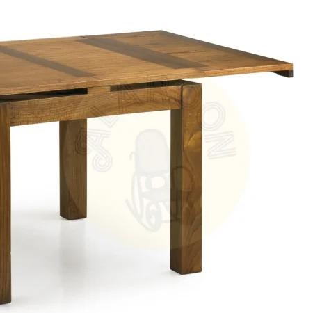 Mesa de comedor extensible Star madera de mindi con dos extensiones y accesorios de bronce 95x95x78cm - Moycor - 304110MYC - foto-secundaria-3