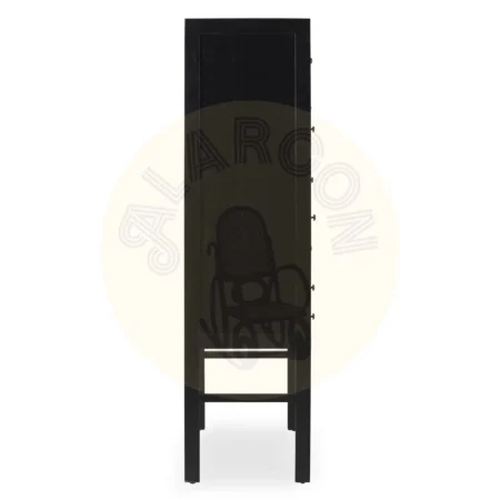 Cajonera negra de mindi 18 cajones de distintos tamaños madera maciza accesorios de bronce 100x40x145cm - Moycor - 30900MYC - foto-secundaria-2