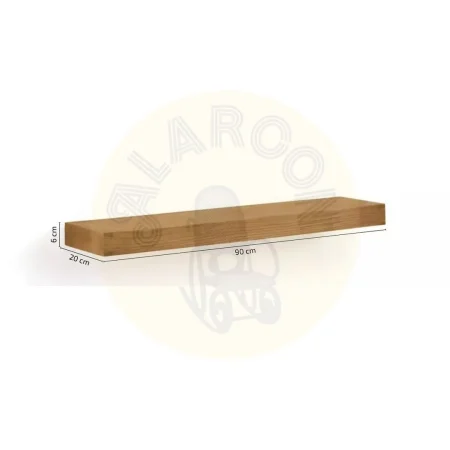 Estante de pared de madera de mindi 90x20x6cm - Moycor - 315016MYC - foto-medidas