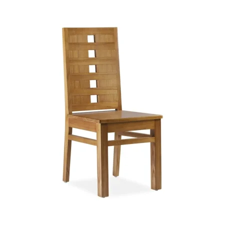 Silla Madhu de madera de mindi hecha a mano estructura maciza respaldo con diseño de cuadrados 45x55x100cm - Moycor - 315021MYC - foto-blanco