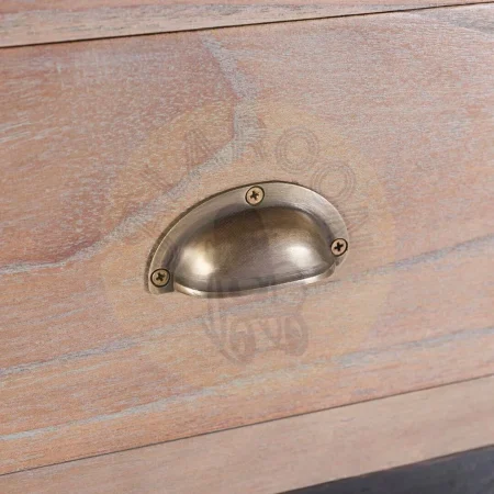 Bufet Siena en mindi maciza con 4 cajones 4 puertas de cristal y 1 estante accesorios de bronce acabado rústico 200x47x90cm - Moycor - 316001MYC - foto-secundaria-3