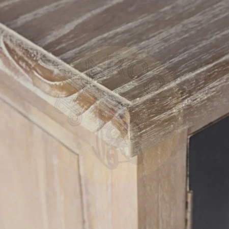 Mueble TV Siena en mindi madera maciza acabado rústico con puertas de cristal y cajón 170x42x50cm - Moycor - 316002MYC - foto-secundaria-4