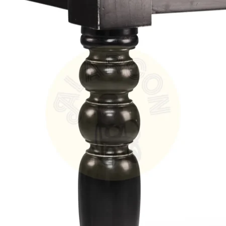 Mesa de comedor Siena madera maciza de mindi acabado rústico patas torneadas negras 200x90x78cm - Moycor - 316003MYC - foto-secundaria-2
