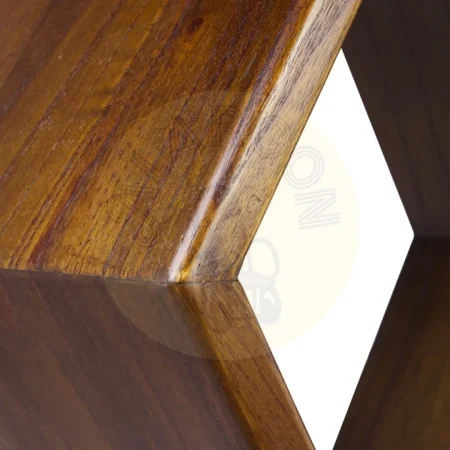 Estante hexagonal de madera maciza de mindi 40x25x40cm - Moycor - 317001MYC - foto-secundaria-3