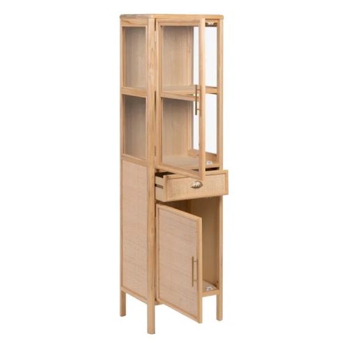 VITRINA NATURAL MADERA DM DECORACIÓN 47 X 34 X 170 CM IXIA
