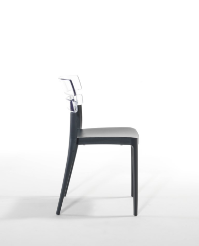 SILLA POLIPROPILENO BERMO ANTRACITA/CRISTAL VALENCIARATTAN