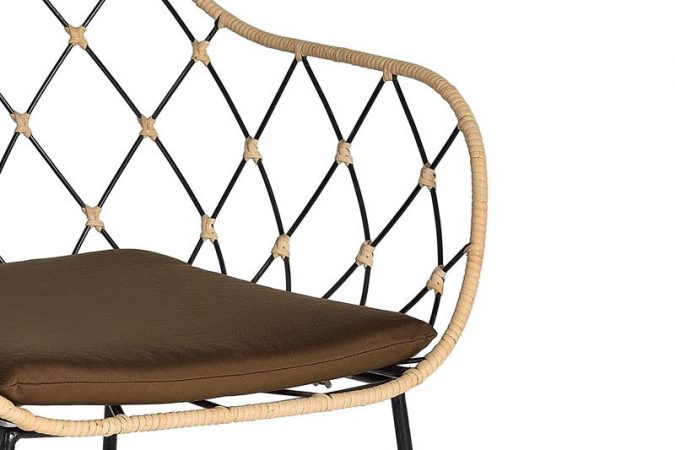 SET DE 2 SILLAS EN RATTAN NATURAL Y METAL, COJIN INCLUIDO GINER Y COLOMER