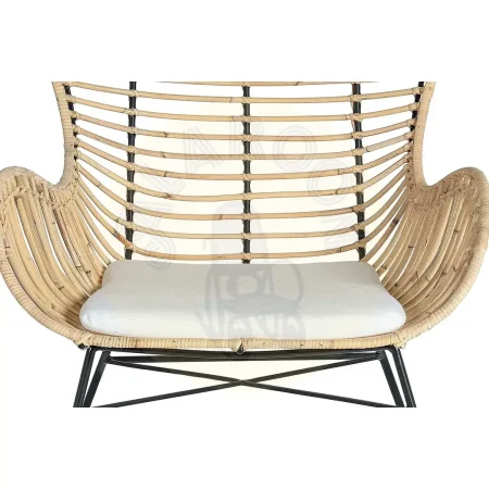 Set de 2 sillones Kuvia rattan natural con estructura metálica y cojín incluido 70x70x90cm - Giner y Colomer - 5652GYC - foto-secundaria-3