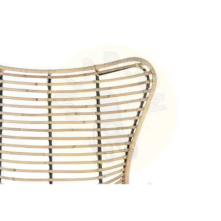 Set de 2 sillones Kuvia rattan natural con estructura metálica y cojín incluido 70x70x90cm - Giner y Colomer - 5652GYC - foto-secundaria-5