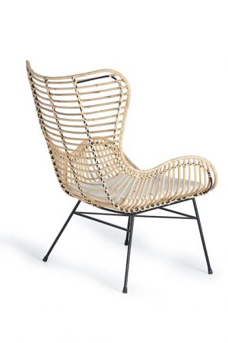 SET DE 2 SILLAS EN RATTAN NATURAL Y METAL, COJIN INCLUIDO GINER Y COLOMER
