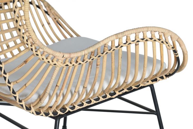 SET DE 2 SILLAS EN RATTAN NATURAL Y METAL, COJIN INCLUIDO GINER Y COLOMER