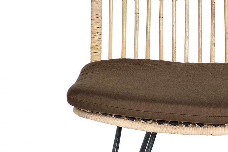 SET DE 2 SILLAS EN RATTAN NATURAL Y METAL, COJIN INCLUIDO GINER Y COLOMER