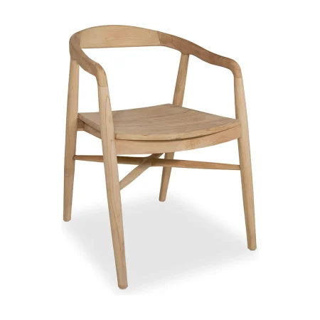 Silla Selly teca natural hecha a mano apilable - Moycor - 591200MYC - foto-blanco