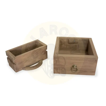 Librería Feroe teka 4 cajones 2 puertas 3 estantes madera maciza hecha a mano - Moycor - 598101MYC - foto-secundaria-4