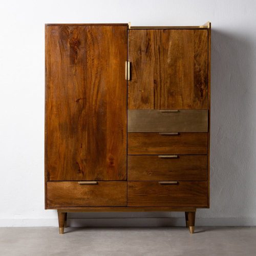 ARMARIO MARRÓN-ORO MADERA DE MANGO 130 X 43 X 165 CM IXIA