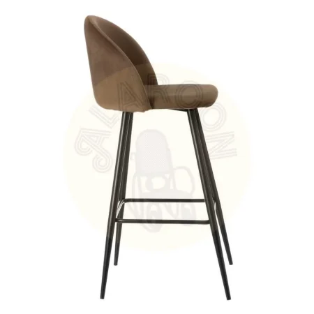 Taburete alto en tejido marrón con estructura metálica 40.20x48.20x102cm - Ixia - 600646IX - foto-secundaria-1