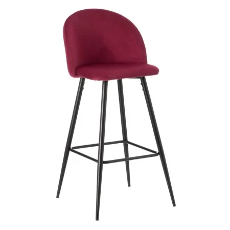 Taburete alto burdeos en tejido 100% poliéster y metal 40.20x48.20x102cm - Ixia - 600649IX - foto-blanco