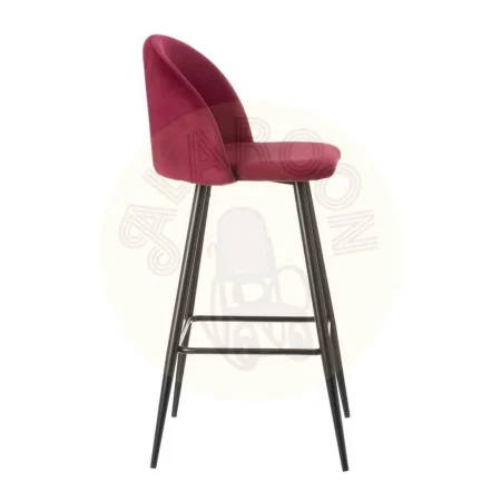 Taburete alto burdeos en tejido 100% poliéster y metal 40.20x48.20x102cm - Ixia - 600649IX - foto-secundaria-1