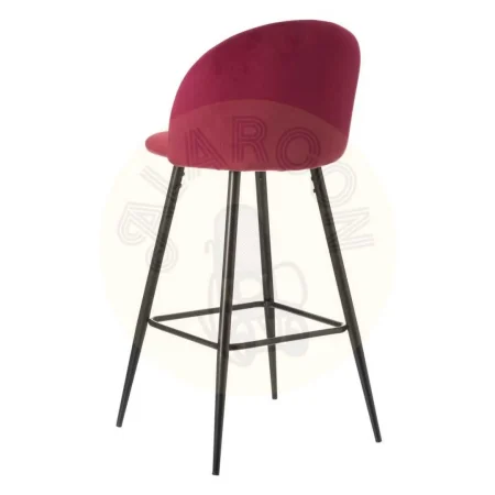 Taburete alto burdeos en tejido 100% poliéster y metal 40.20x48.20x102cm - Ixia - 600649IX - foto-secundaria-2