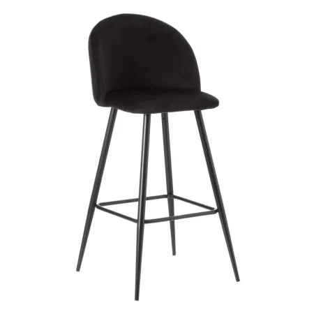 Taburete alto tejido negro estructura metálica asiento 75cm 40.20x48.20x102cm - Ixia - 600651IX - foto-blanco