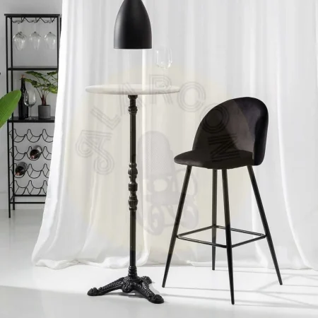 Taburete alto tejido negro estructura metálica asiento 75cm 40.20x48.20x102cm - Ixia - 600651IX - foto-secundaria-8
