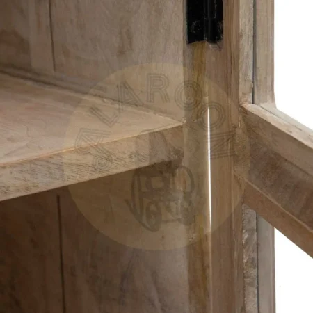 Vitrina blanco rozado en madera de mango y cristal con 4 baldas 115x40x194cm - Ixia - 600996IX - foto-secundaria-3
