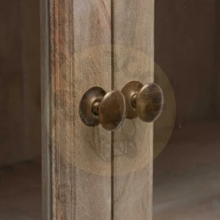 Vitrina blanco rozado en madera de mango y cristal con 4 baldas 115x40x194cm - Ixia - 600996IX - foto-secundaria-6