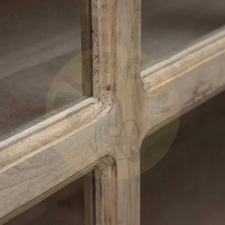 Vitrina blanco rozado en madera de mango y cristal con 4 baldas 115x40x194cm - Ixia - 600996IX - foto-secundaria-7