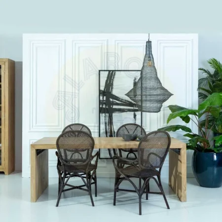 Mesa de comedor natural en madera de pino 200x100x76cm - Ixia - 601234IX - foto-secundaria-7