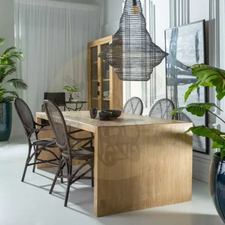 Mesa de comedor natural en madera de pino 200x100x76cm - Ixia - 601234IX - foto-secundaria-8
