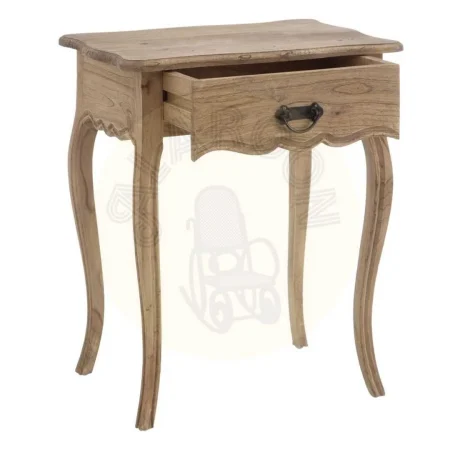 Mesita de dormitorio en madera de mindi natural con cajón 58x43x70cm - Ixia - 601425IX - foto-secundaria-1